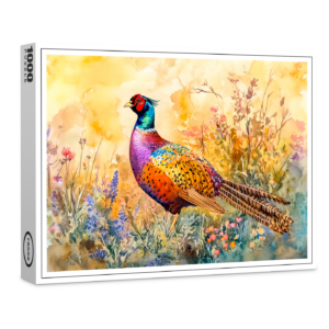 raxxa Premium-Puzzle: Pheasant on a meadow watercolor painting
