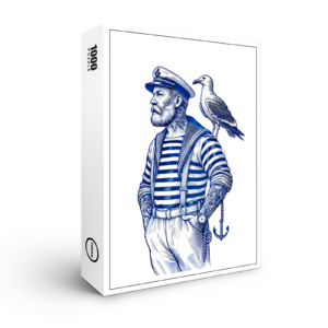 raxxa Premium-Puzzle: Vintage Illustration of a Sailor with a Seagull on His Shoulder