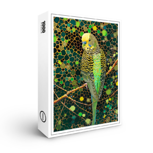 raxxa Premium-Puzzle: Budgerigar in Aborigine Dot Art Style