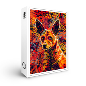 raxxa Premium-Puzzle: Dingo in Aborigine Dot Art Style