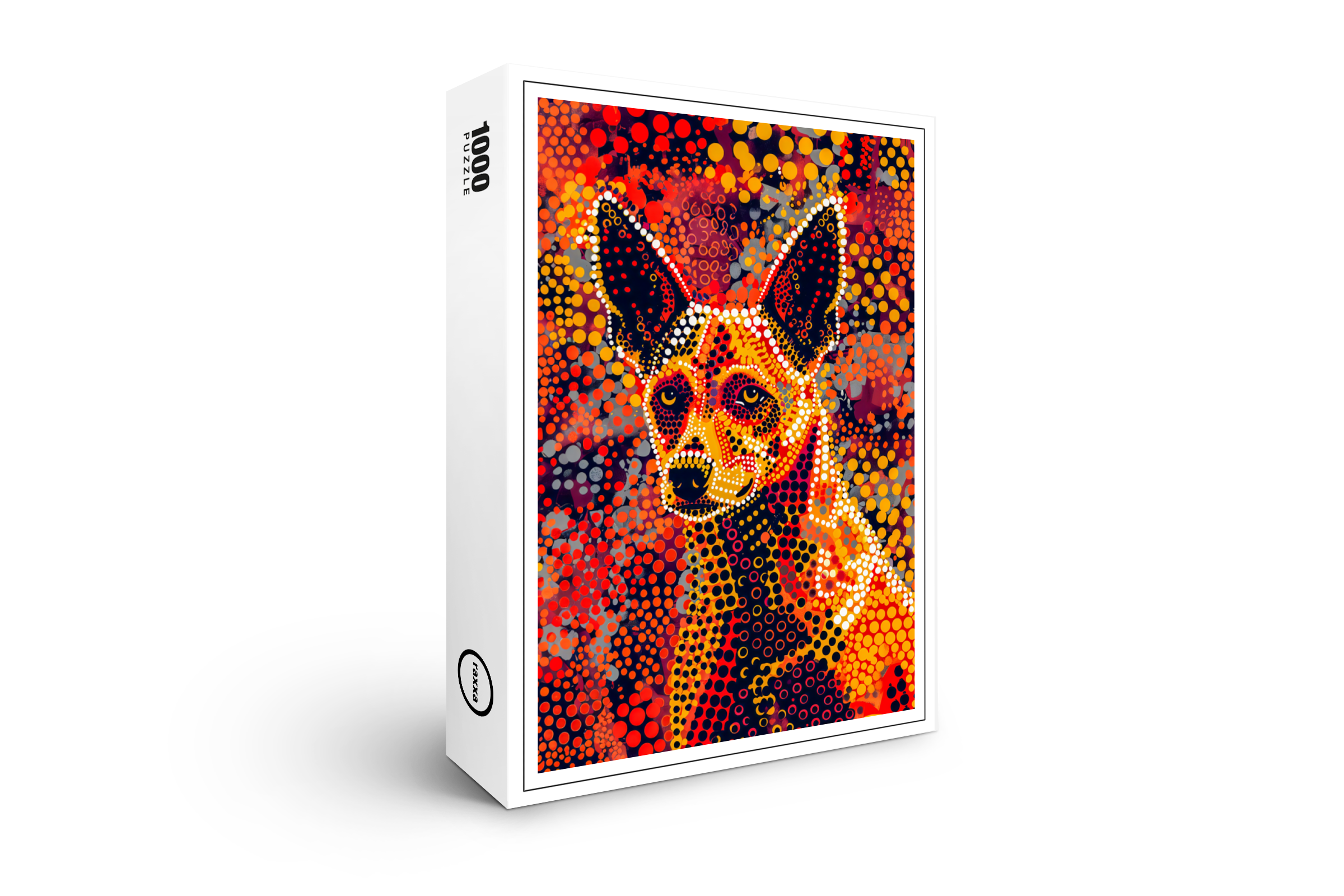 raxxa Premium-Puzzle: Dingo in Aborigine Dot Art Style