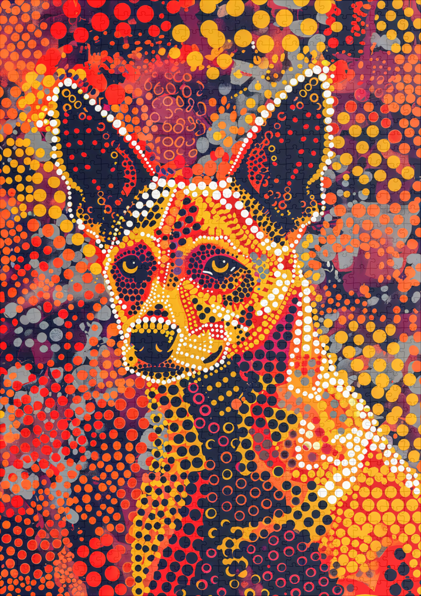 raxxa Premium-Puzzle: Dingo in Aborigine Dot Art Style – Image 2
