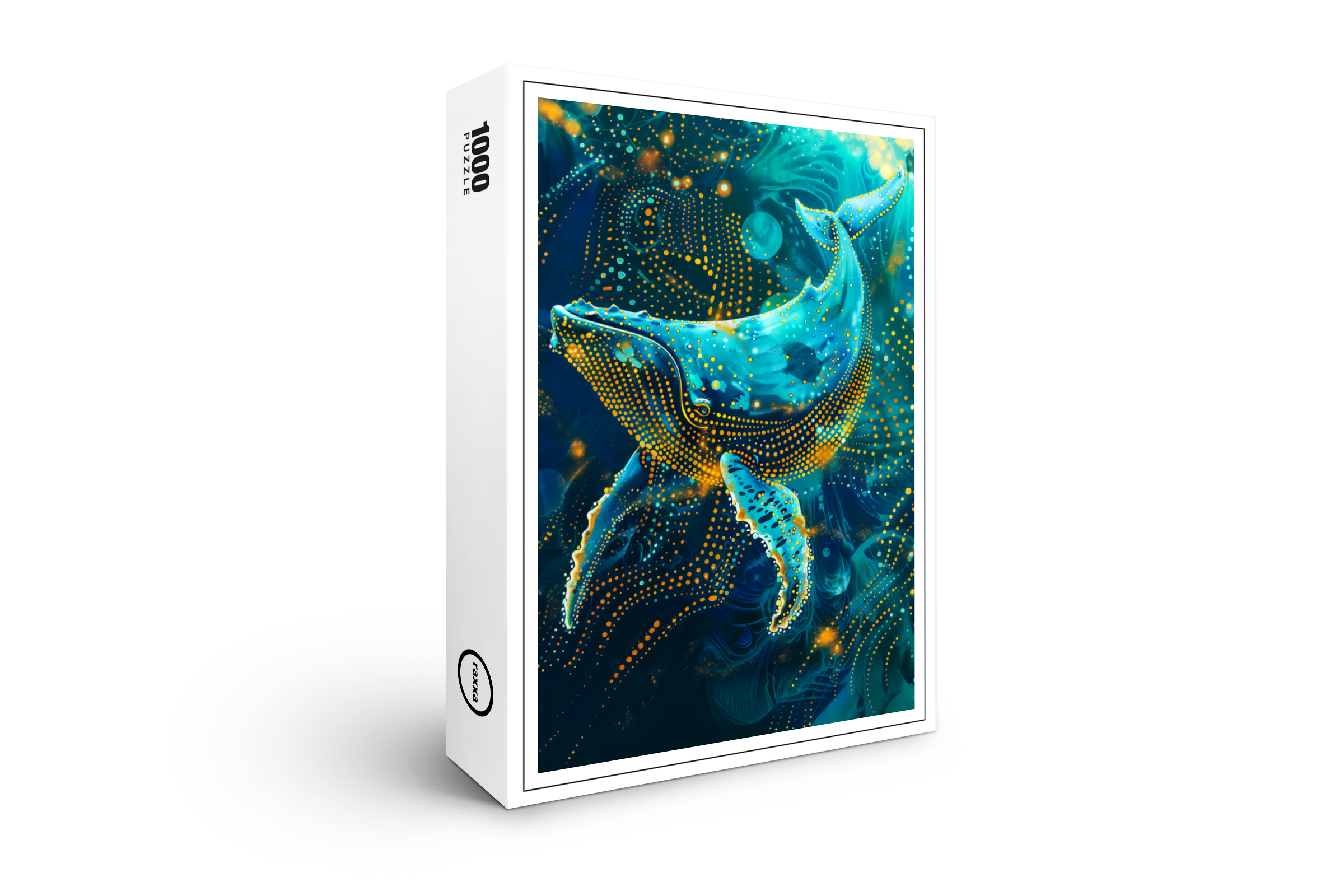 raxxa Premium-Puzzle: Whale in Aborigine Dot Art Style