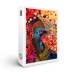 raxxa Premium-Puzzle: Cassowary in Aborigine Dot Art Style