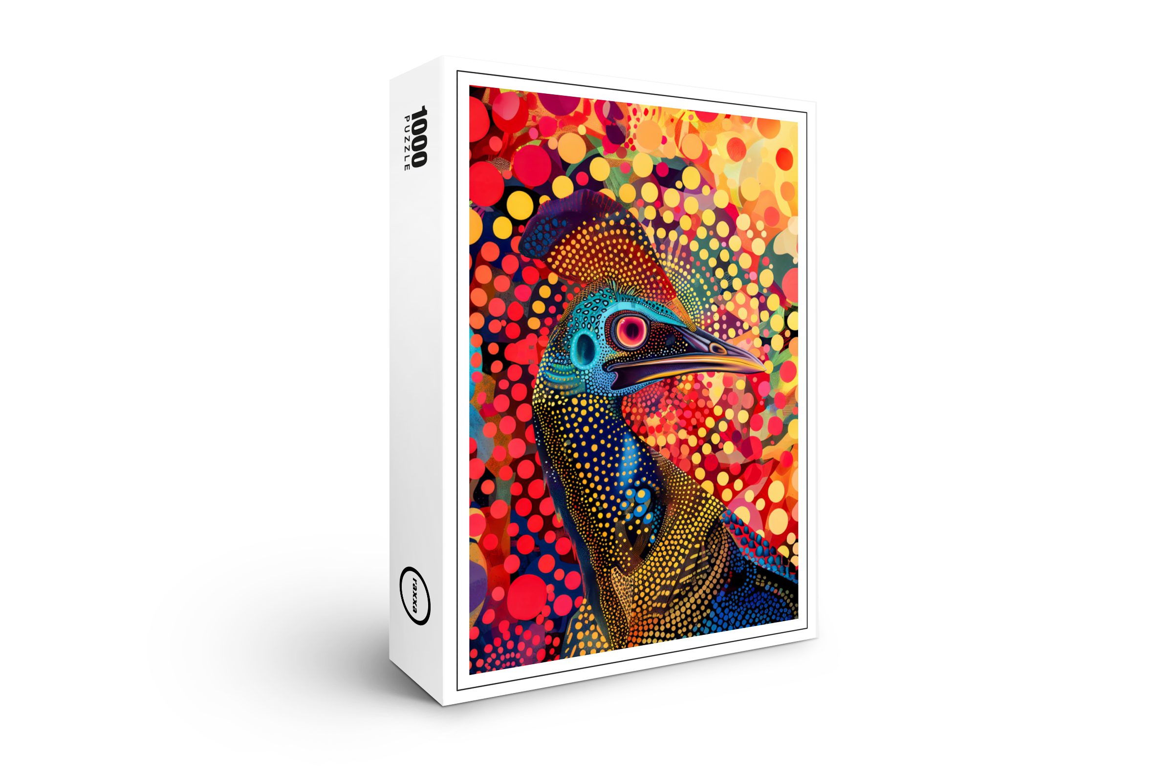 raxxa Premium-Puzzle: Cassowary in Aborigine Dot Art Style