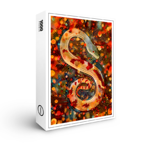 raxxa Premium-Puzzle: Snake in Aborigine Dot Art Style