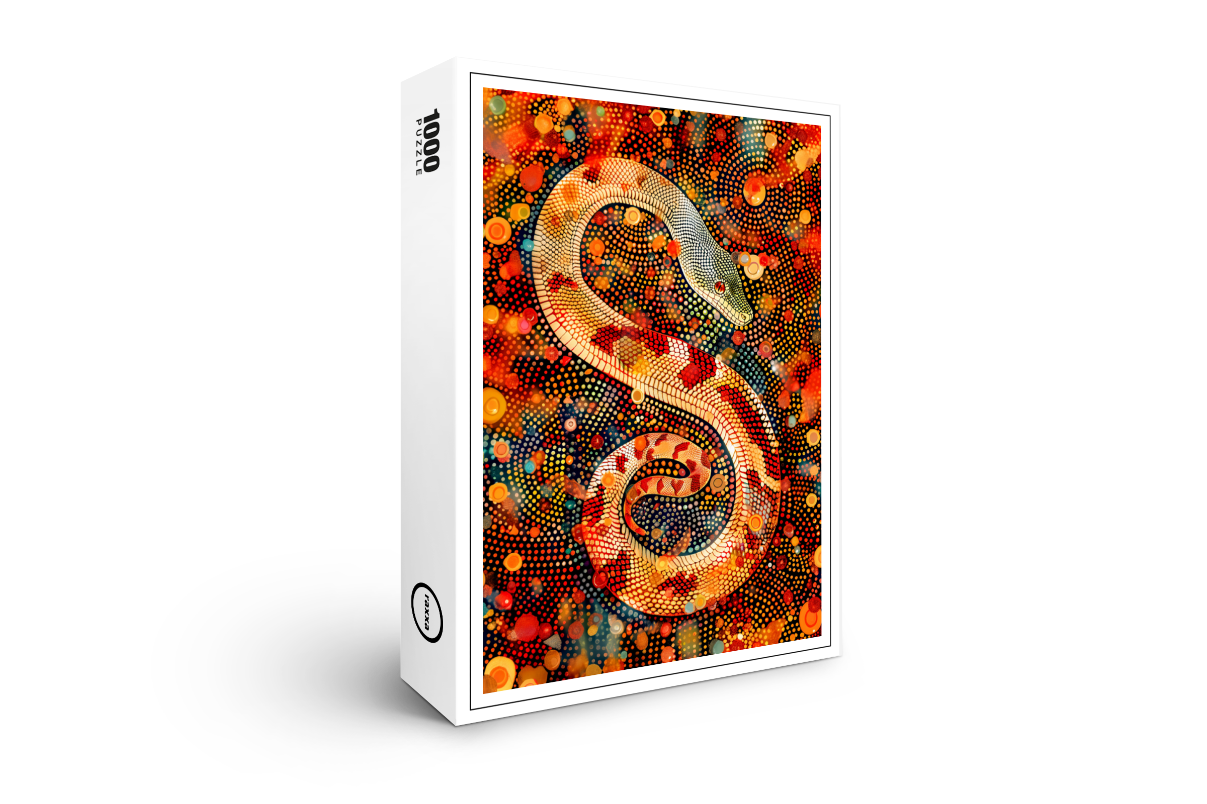 raxxa Premium-Puzzle: Snake in Aborigine Dot Art Style