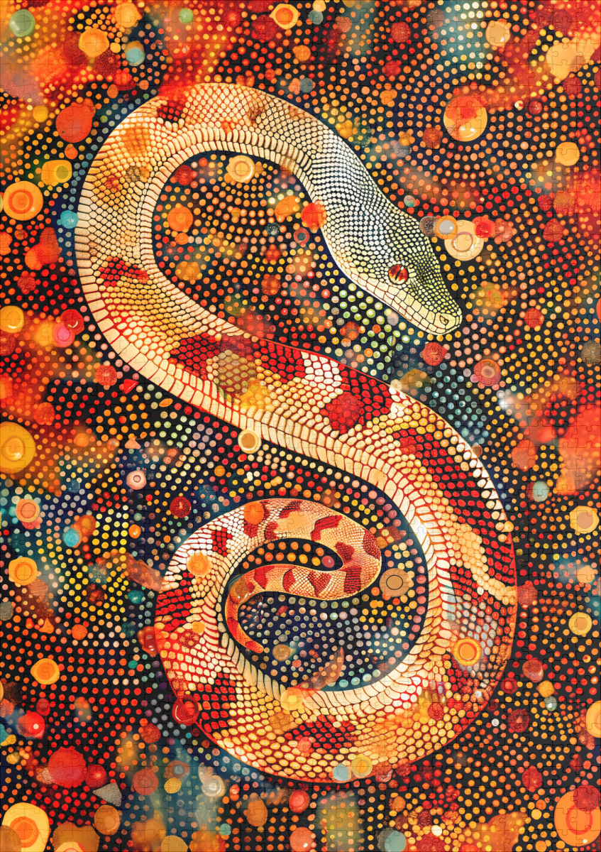 raxxa Premium-Puzzle: Snake in Aborigine Dot Art Style - immagine 2