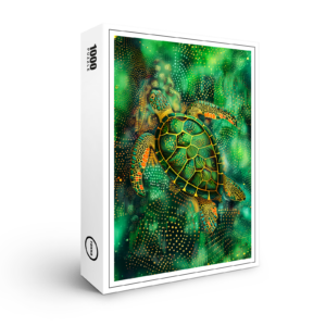 raxxa Premium-Puzzle: Green Sea Turtle in Aborigine Dot Art Style