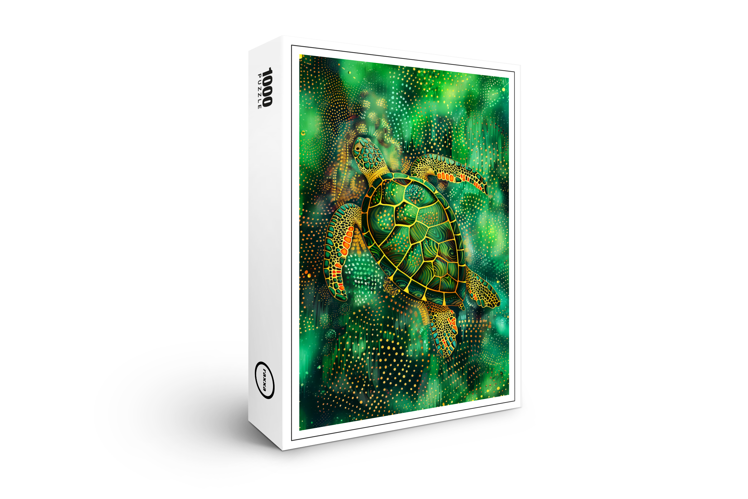 raxxa Premium-Puzzle: Green Sea Turtle in Aborigine Dot Art Style