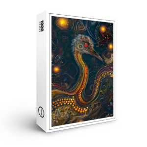raxxa Premium-Puzzle: Emu in Aborigine Dot Art Style