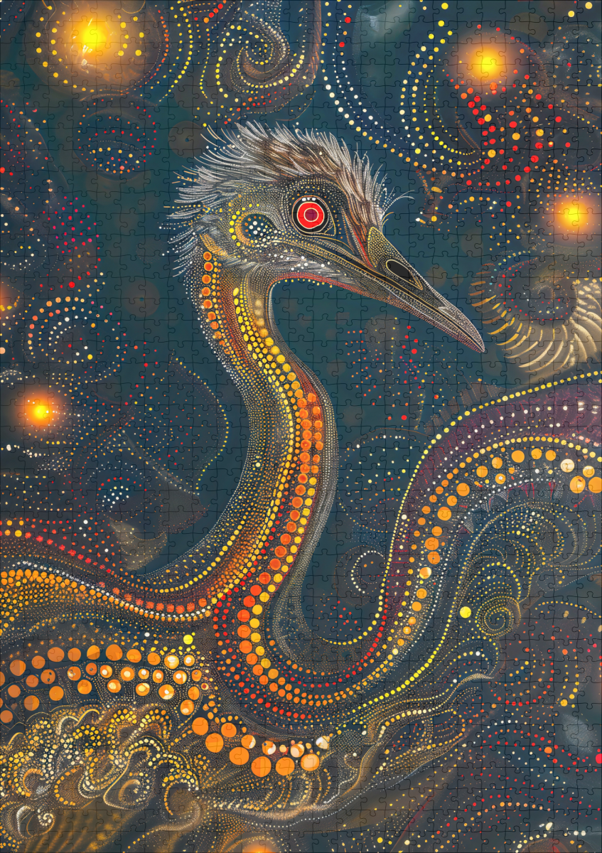raxxa Premium-Puzzle: Emu in Aborigine Dot Art Style – Bild 2