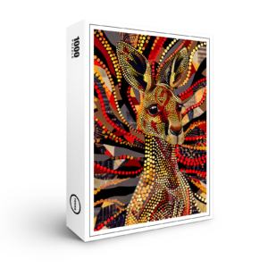 raxxa Premium-Puzzle: Red Kangaroo in Aborigine Dot Art Style