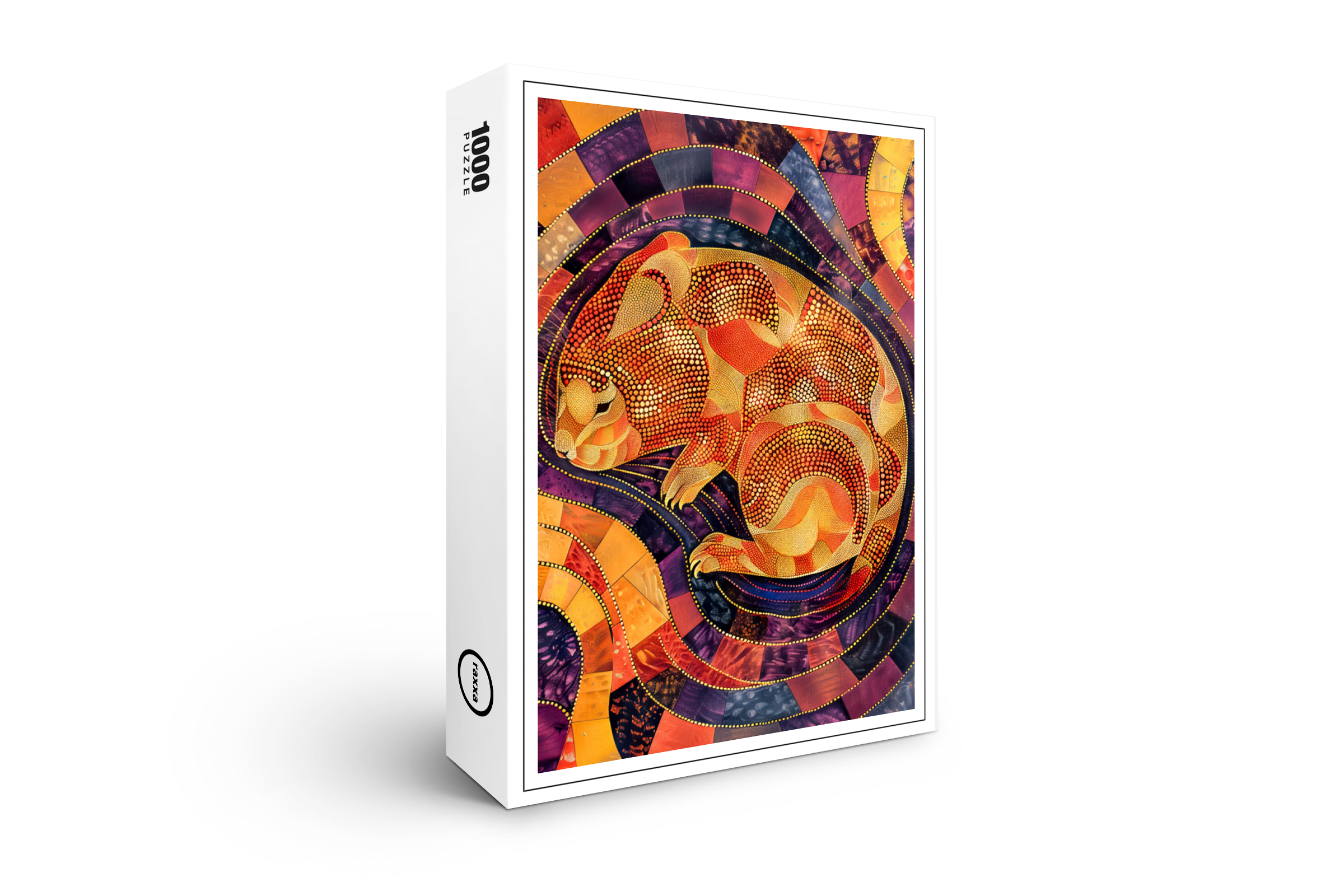 raxxa Premium-Puzzle: Wombat in Aborigine Dot Art Style