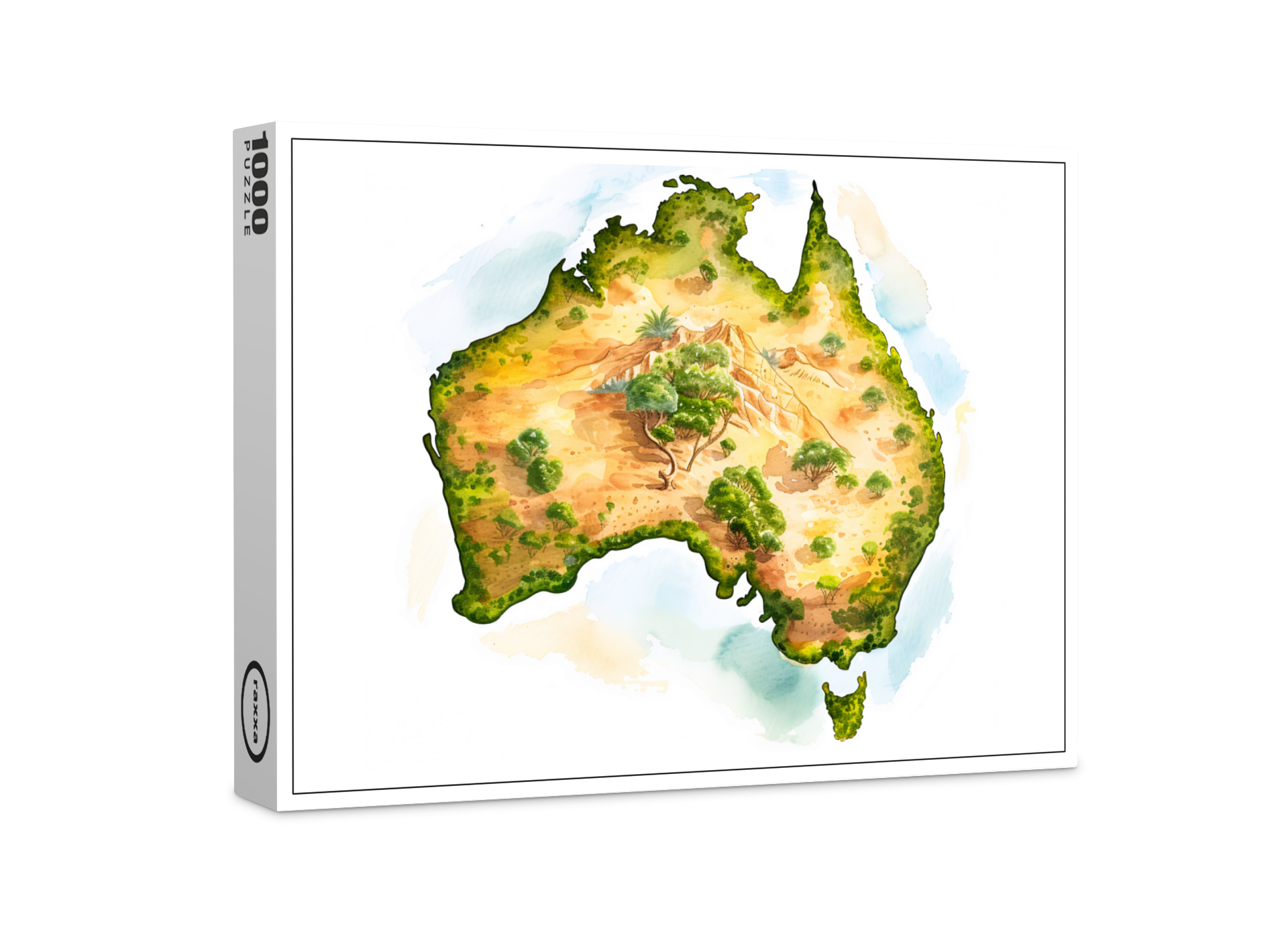 raxxa Premium-Puzzle: Watercolor Map of Australia
