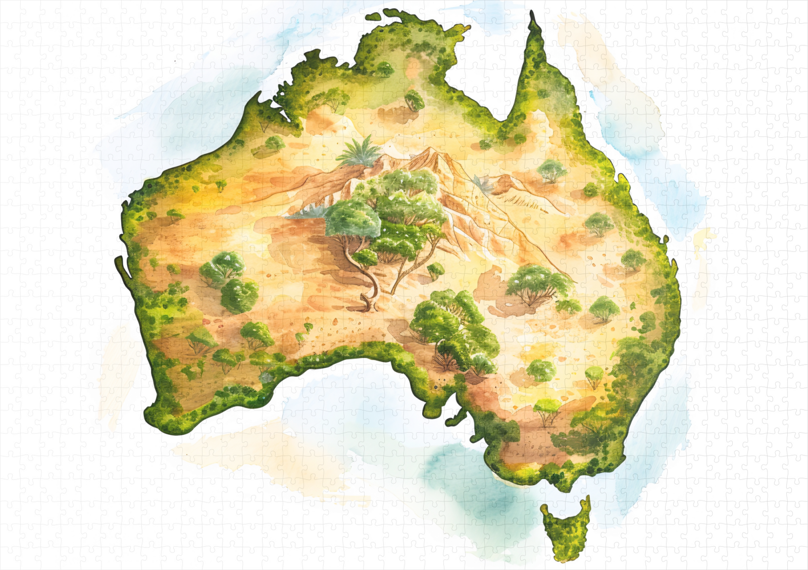 raxxa Premium-Puzzle: Watercolor Map of Australia – Image 2