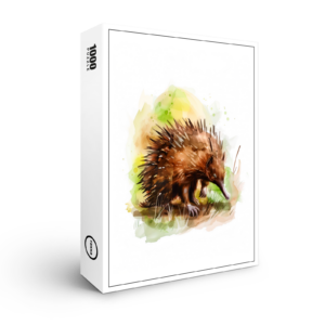raxxa Premium-Puzzle: Watercolor Echidna in Natural Setting