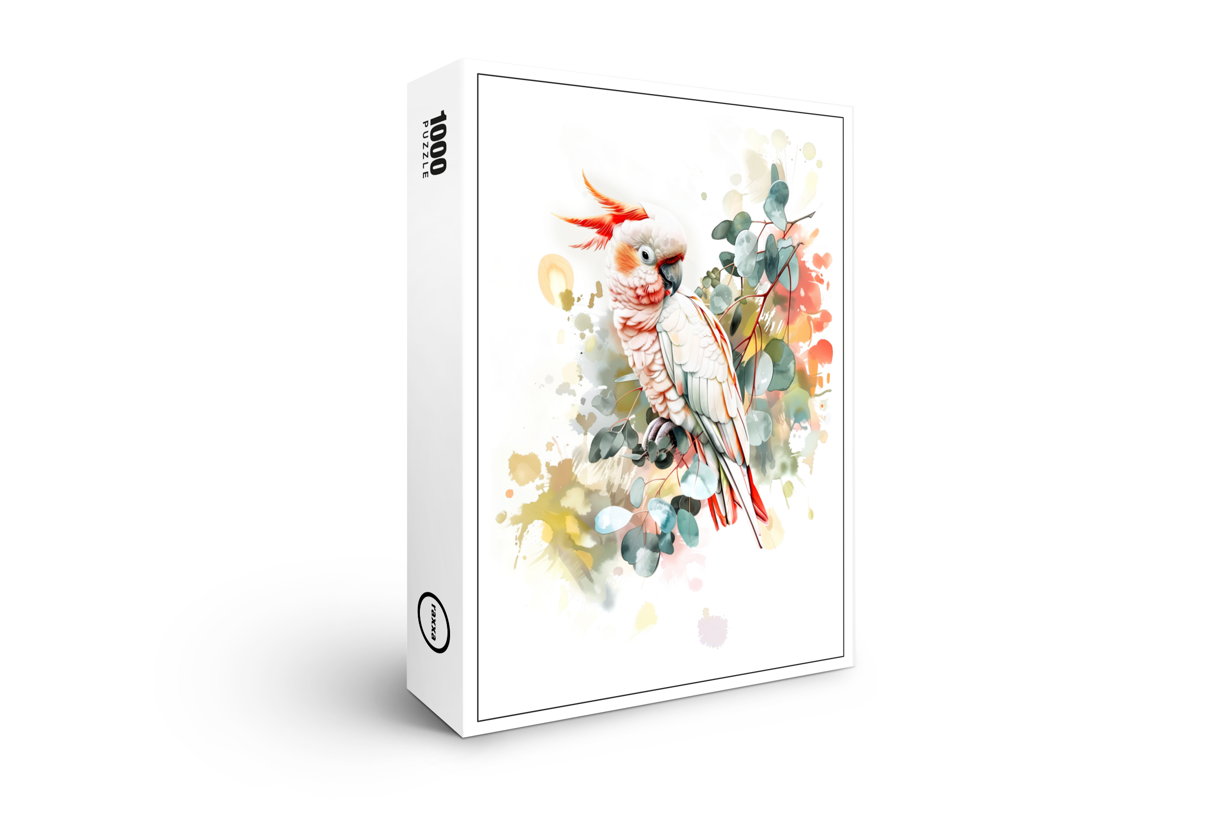 raxxa Premium-Puzzle: Watercolor Red-Capped Kakadu