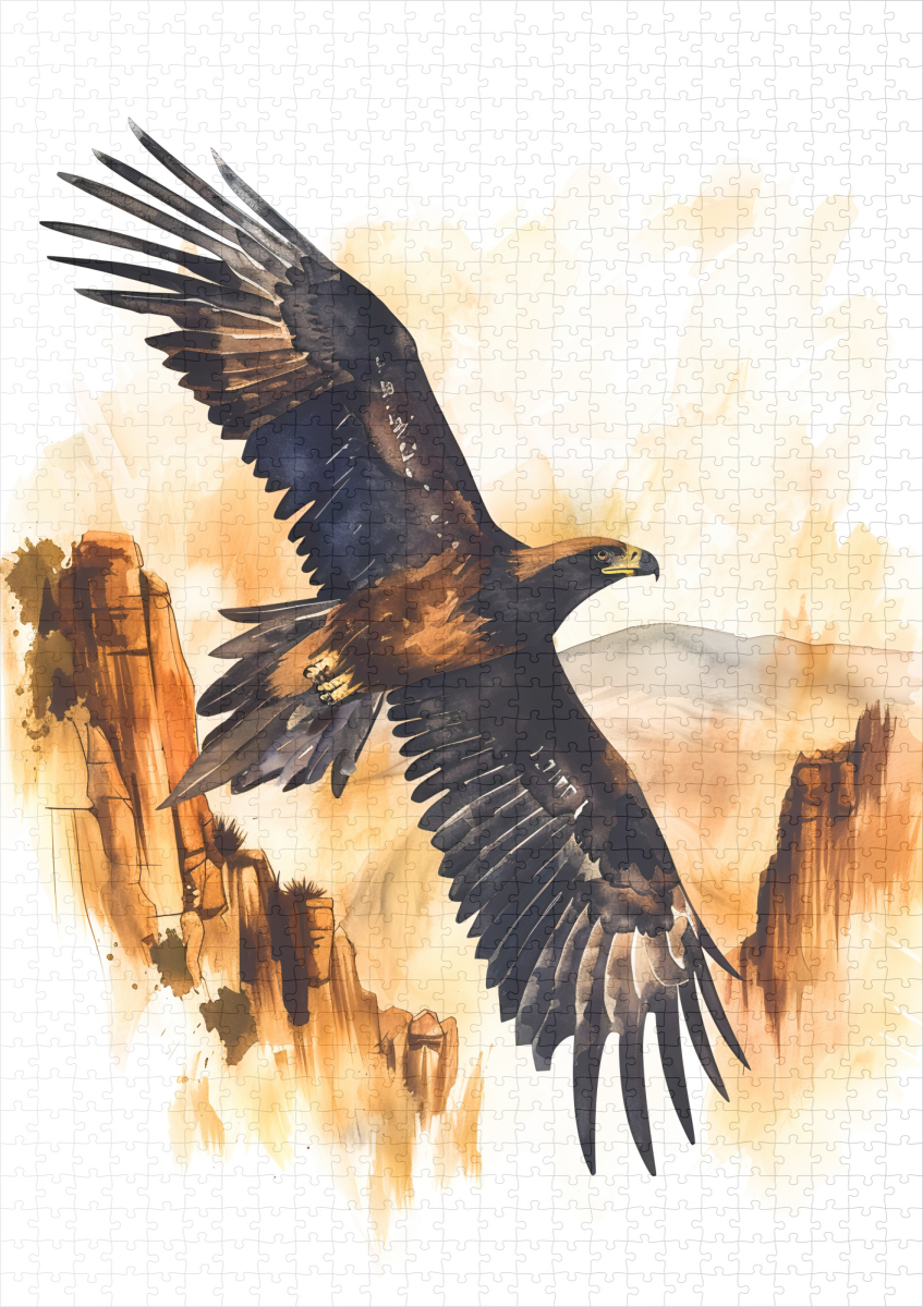 raxxa Premium-Puzzle: Watercolor Wedge-Tailed Eagle Flying – Image 2