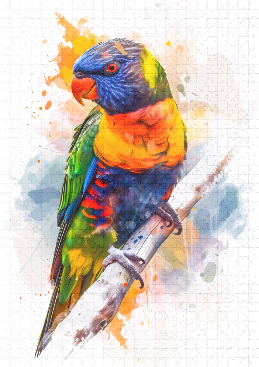 raxxa Premium-Puzzle: Watercolor Blue-Faced Lori - Imagen 2