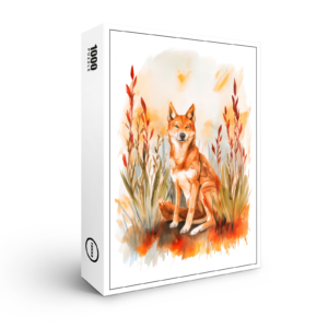 raxxa Premium-Puzzle: Watercolor Dingo in Grass