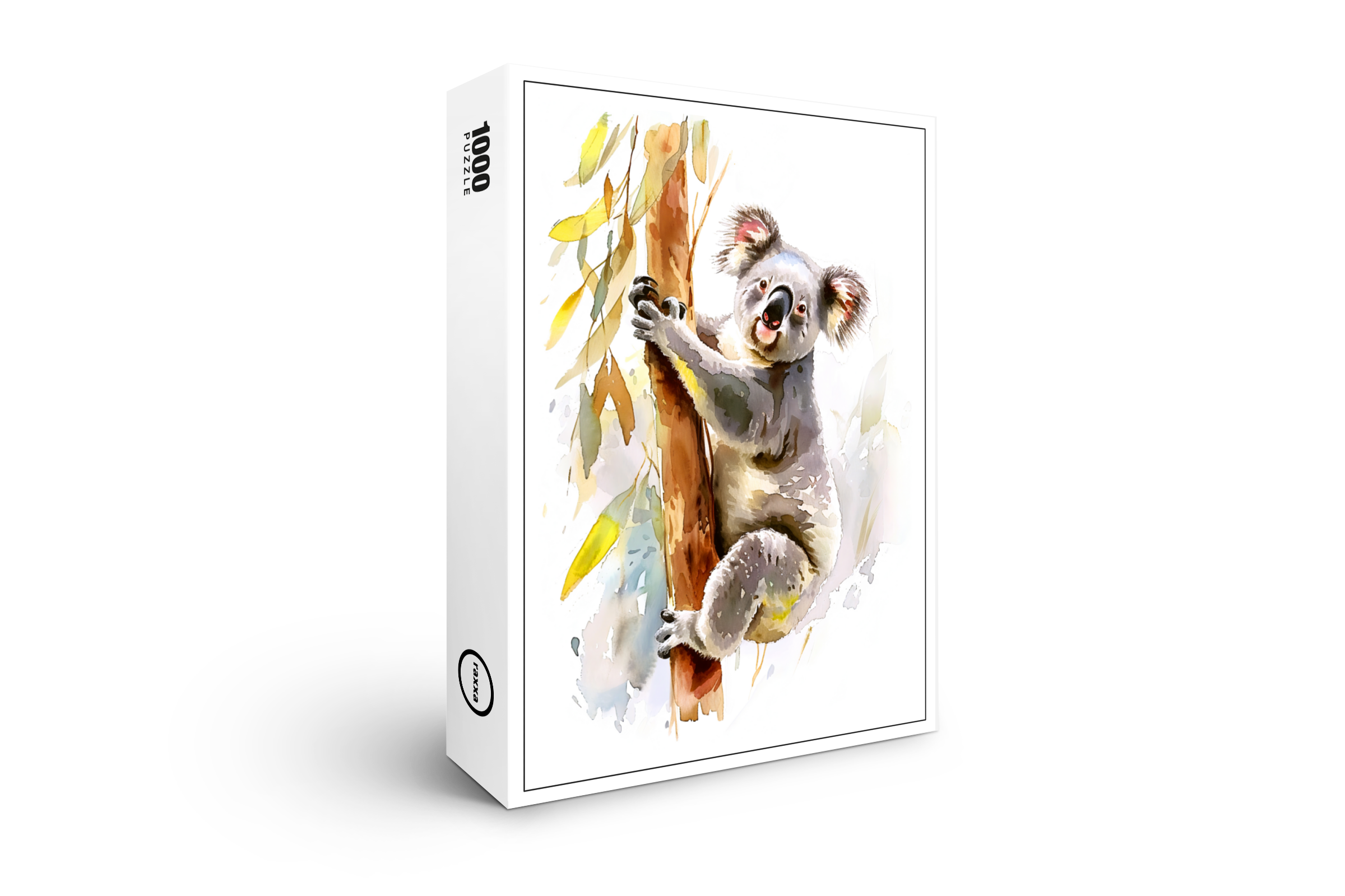 raxxa Premium-Puzzle: Watercolor Koala Climbing Eucalyptus