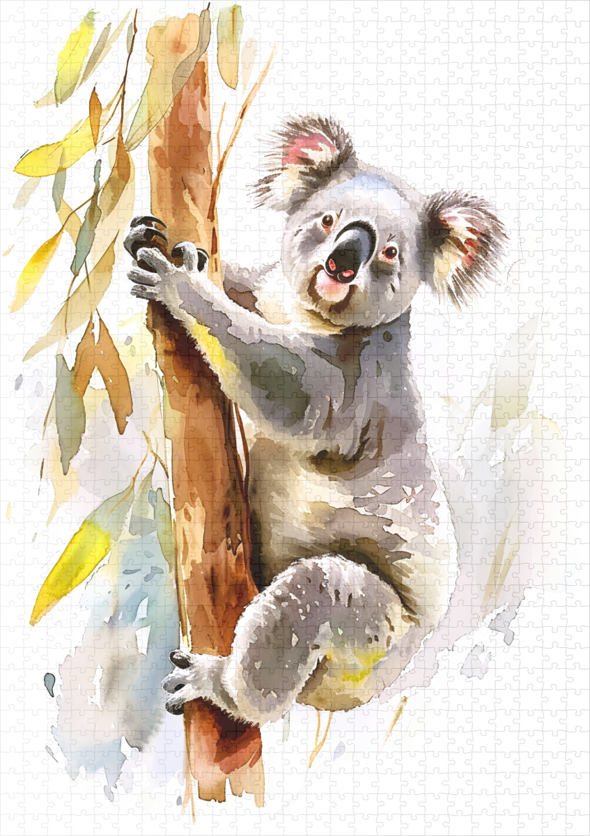raxxa Premium-Puzzle: Watercolor Koala Climbing Eucalyptus – Bild 2