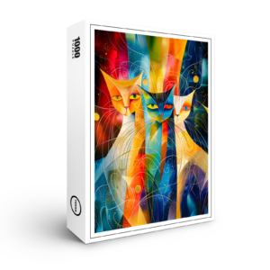 raxxa Premium-Puzzle: Cosmic Cat Art with Stellar Background