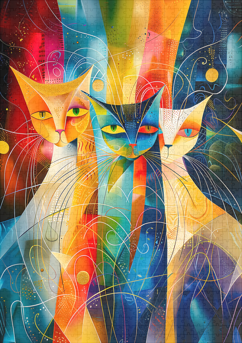 raxxa Premium-Puzzle: Cosmic Cat Art with Stellar Background - Image 2