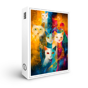 raxxa Premium-Puzzle: Modern Cat Design in Cosmic Galaxy