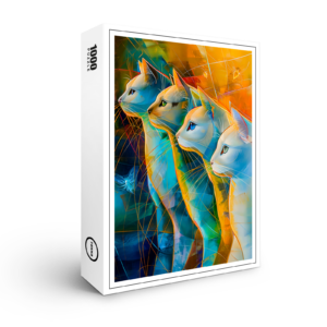 raxxa Premium-Puzzle: Modern Cat Design in Cosmic Galaxy