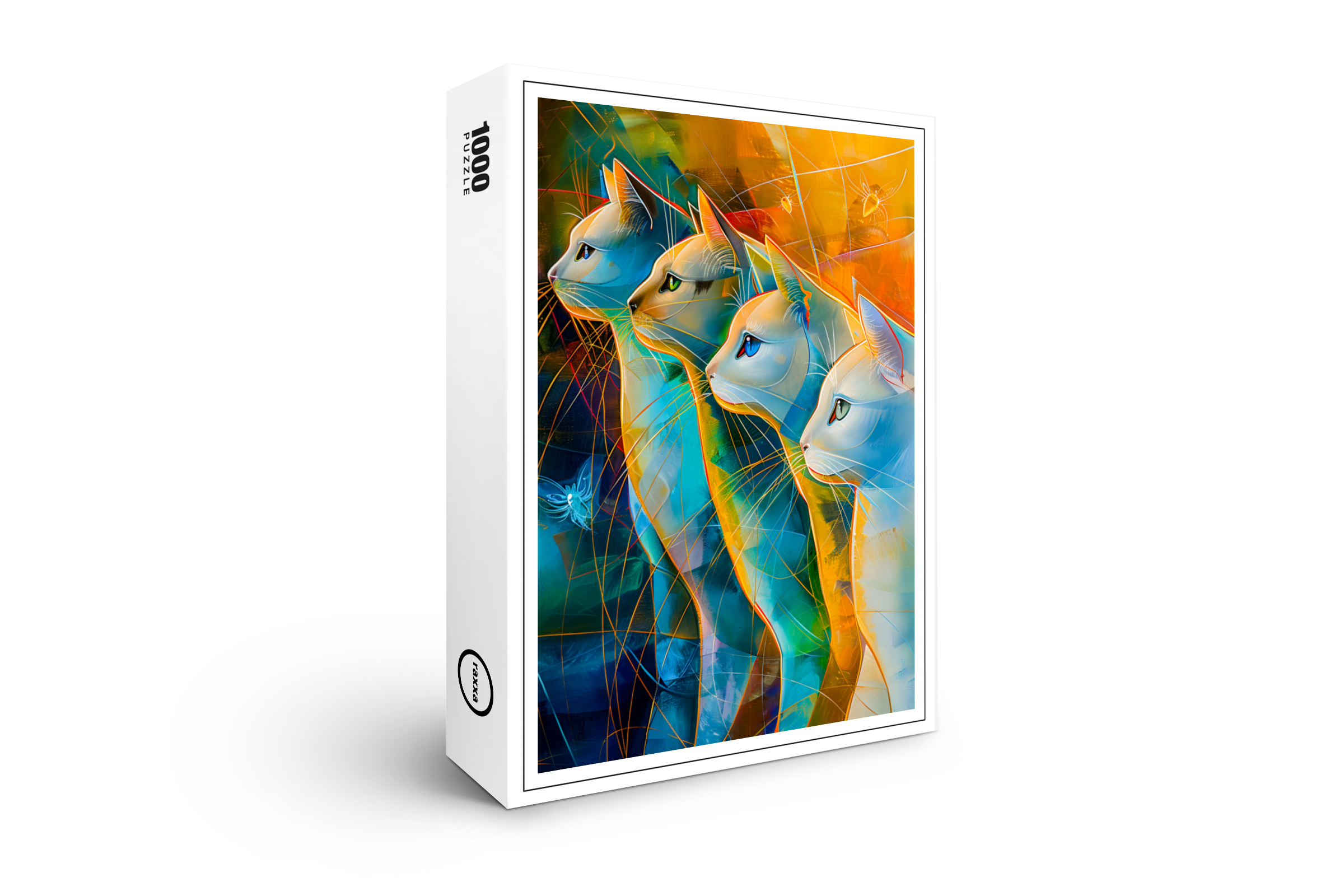 raxxa Premium-Puzzle: Modern Cat Design in Cosmic Galaxy