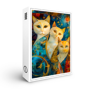 raxxa Premium-Puzzle: Cosmic Cat Art with Stellar Background