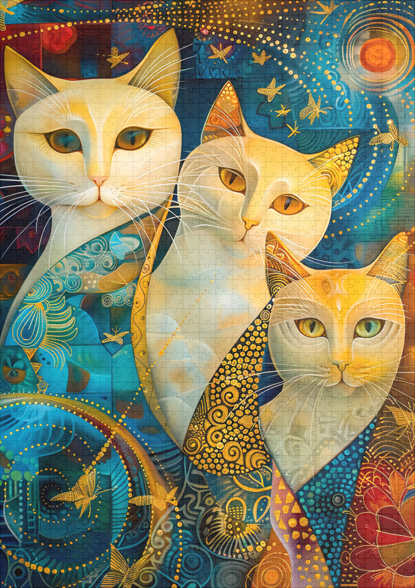 raxxa Premium-Puzzle: Cosmic Cat Art with Stellar Background - immagine 2