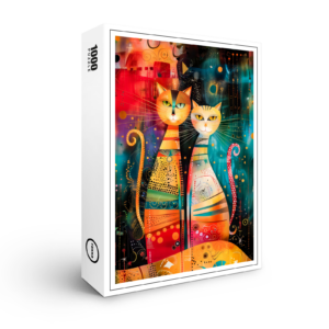 raxxa Premium-Puzzle: Modern Cat Design in Cosmic Galaxy