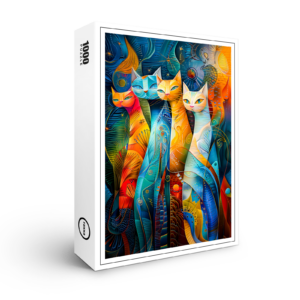 raxxa Premium-Puzzle: Cosmic Cat Art with Stellar Background