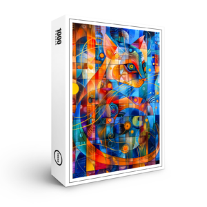 raxxa Premium-Puzzle: Cosmic Cat Art with Stellar Background