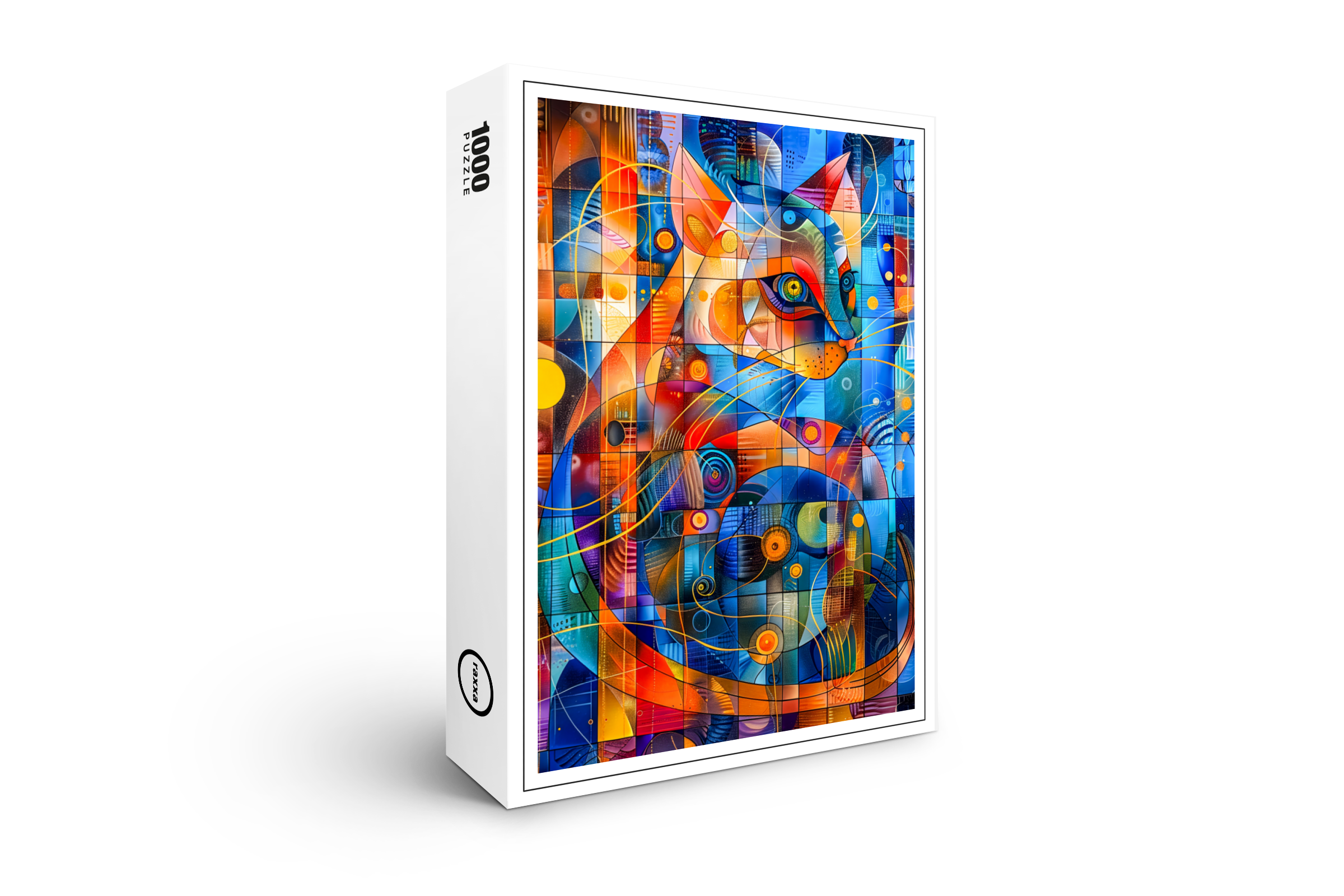 raxxa Premium-Puzzle: Cosmic Cat Art with Stellar Background
