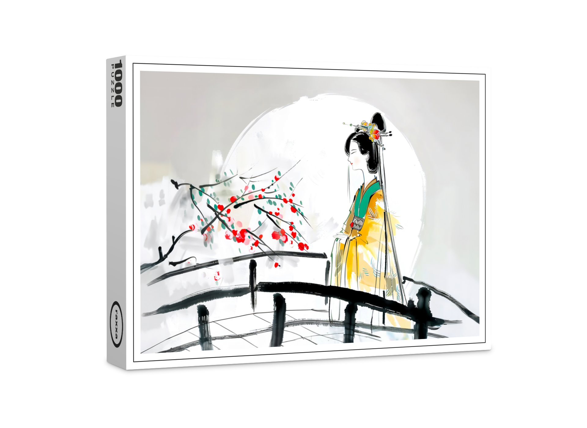 raxxa Premium-Puzzle: Geisha Standing on a Bridge