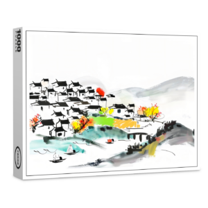 raxxa Premium-Puzzle: Chinese traditional Village in the mountains