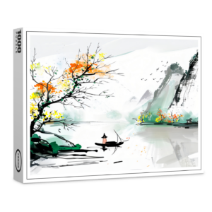 raxxa Premium-Puzzle: Chinese Fisherman on a Mountain Lake