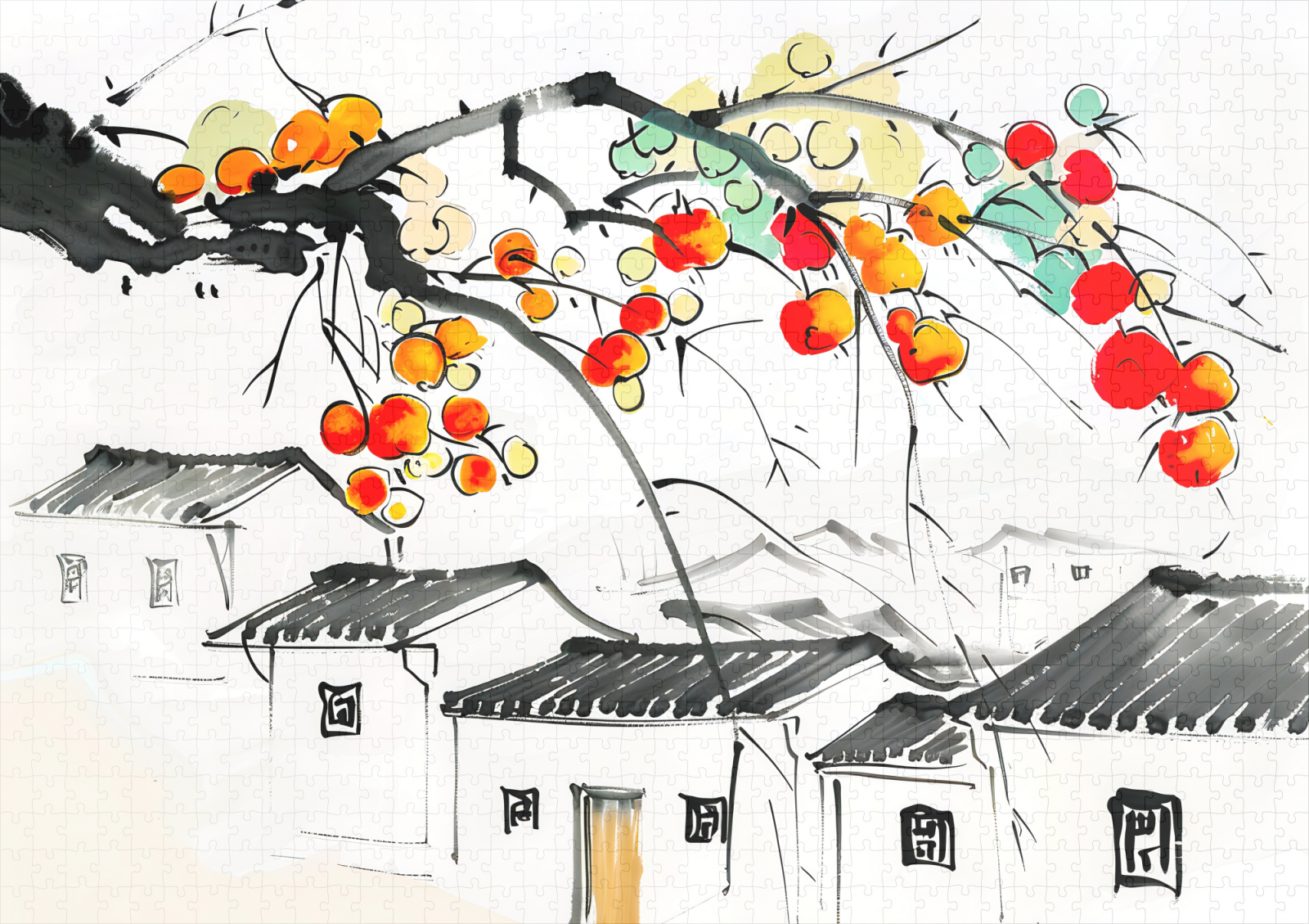 raxxa Premium-Puzzle: Ripe Apples in a chinese Mountain Village – Image 2