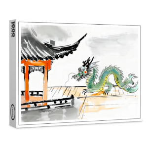 raxxa Premium-Puzzle: Green Chinese Dragon at Temple