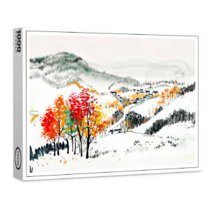raxxa Premium-Puzzle: Autumn Landscape with Mountain Village