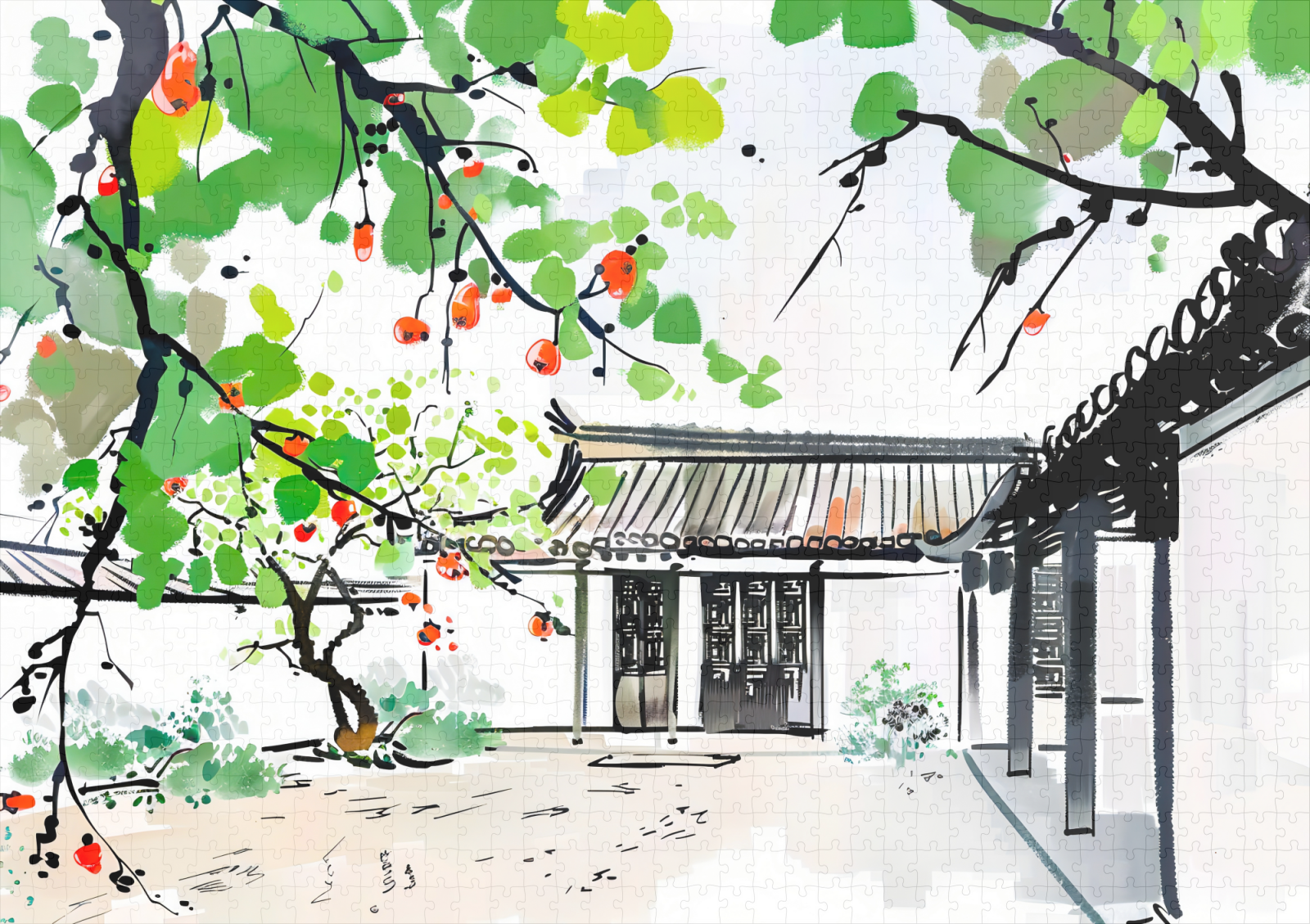 raxxa Premium-Puzzle: Traditional Courtyard of a Chinese House – Bild 2