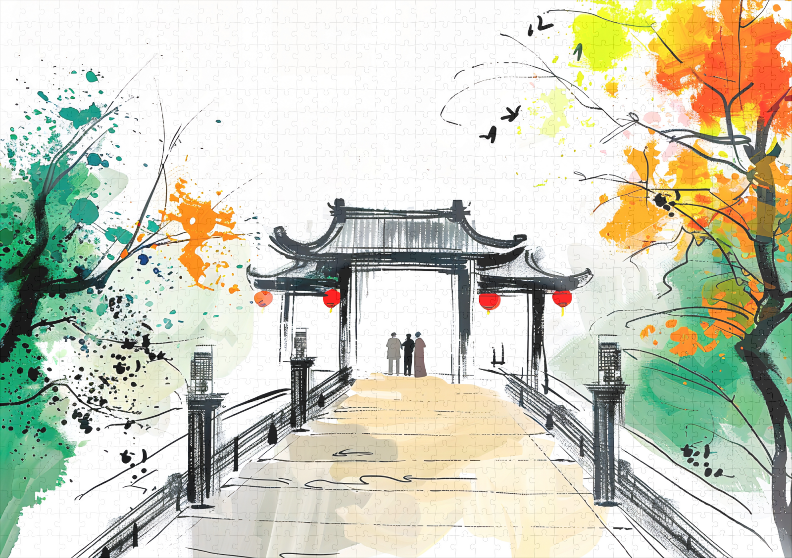 raxxa Premium-Puzzle: Pathway Leading to a Mountain Temple - immagine 2