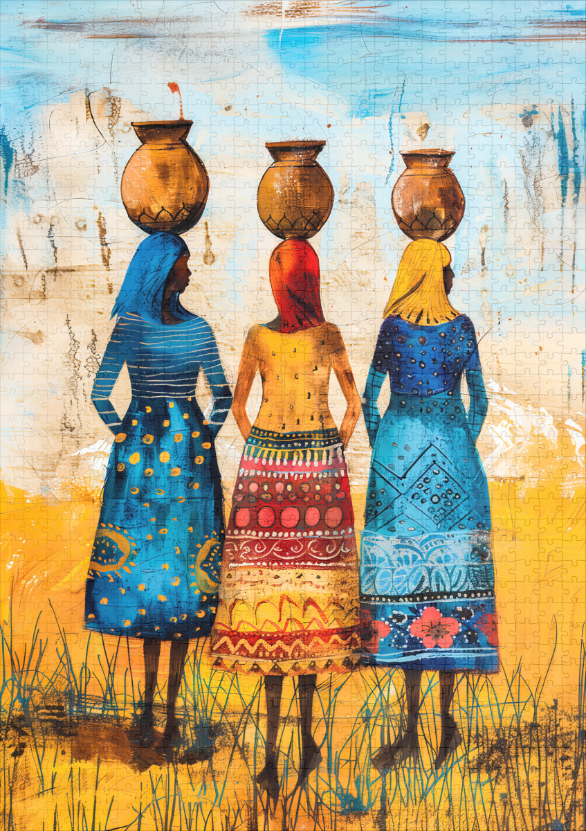 raxxa Premium-Puzzle: African Women with Water Bowls – Bild 2