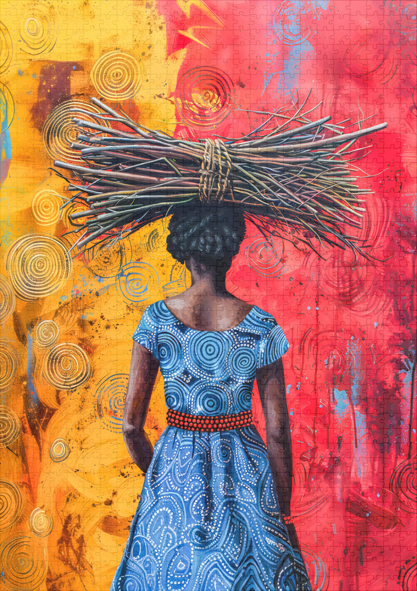 raxxa Premium-Puzzle: African Woman Carrying Firewood - immagine 2