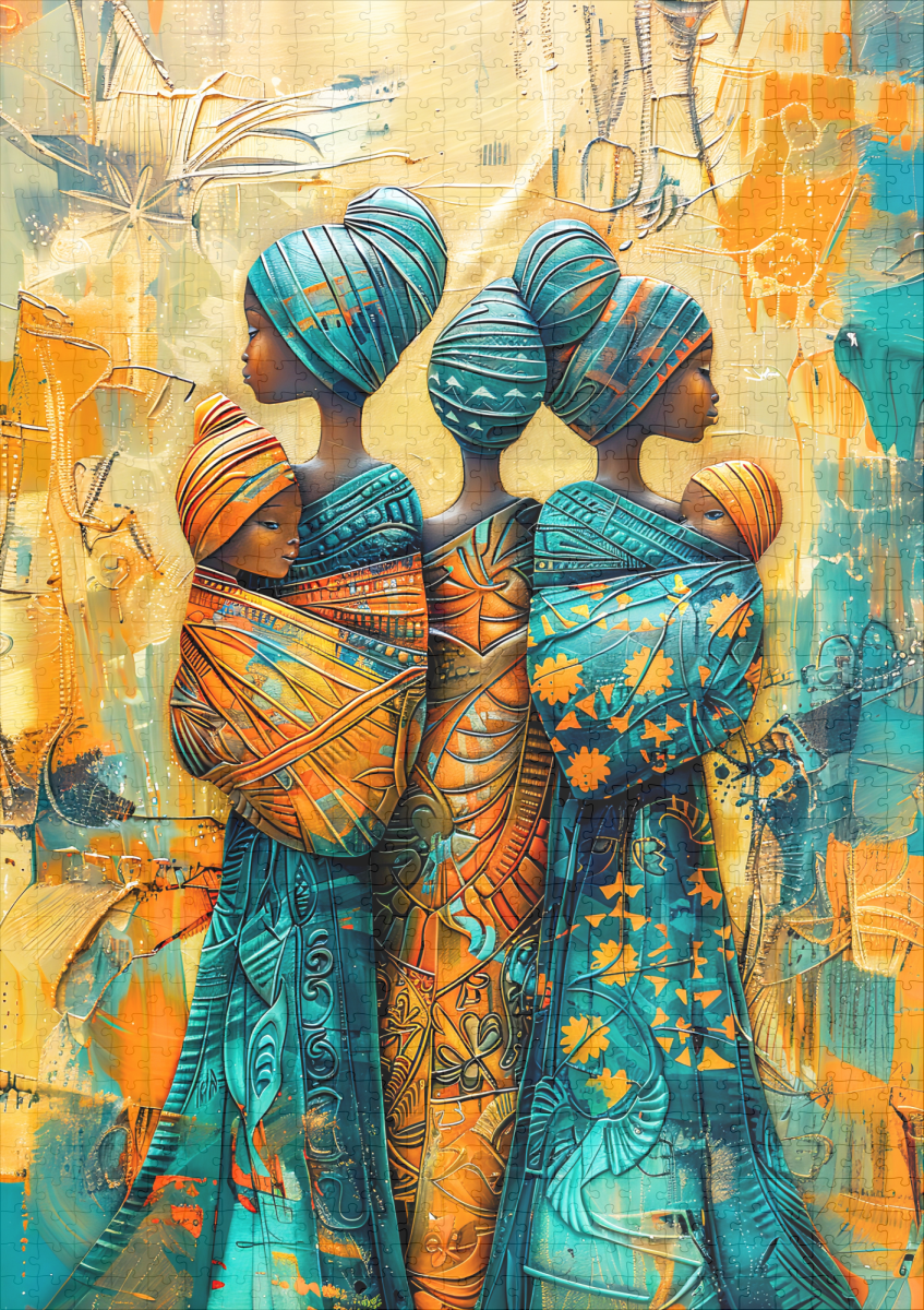 raxxa Premium-Puzzle: African Women Carrying Children – Bild 2