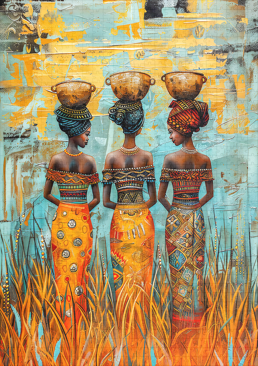 raxxa Premium-Puzzle: African Women with Water Bowls - Image 2